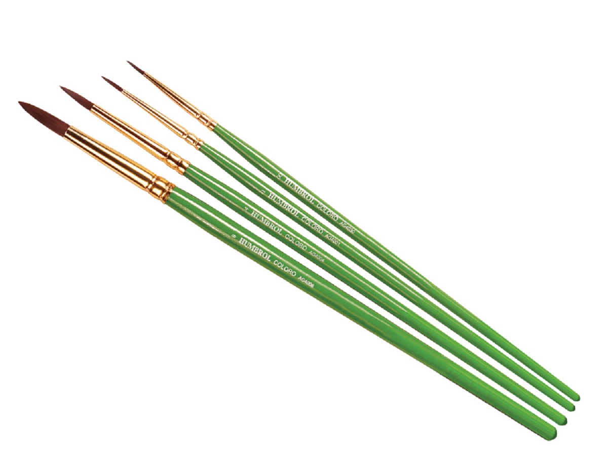 Humbrol Coloro Brush Pack - Sada štětců velikost č. 00, 1, 4 a 8