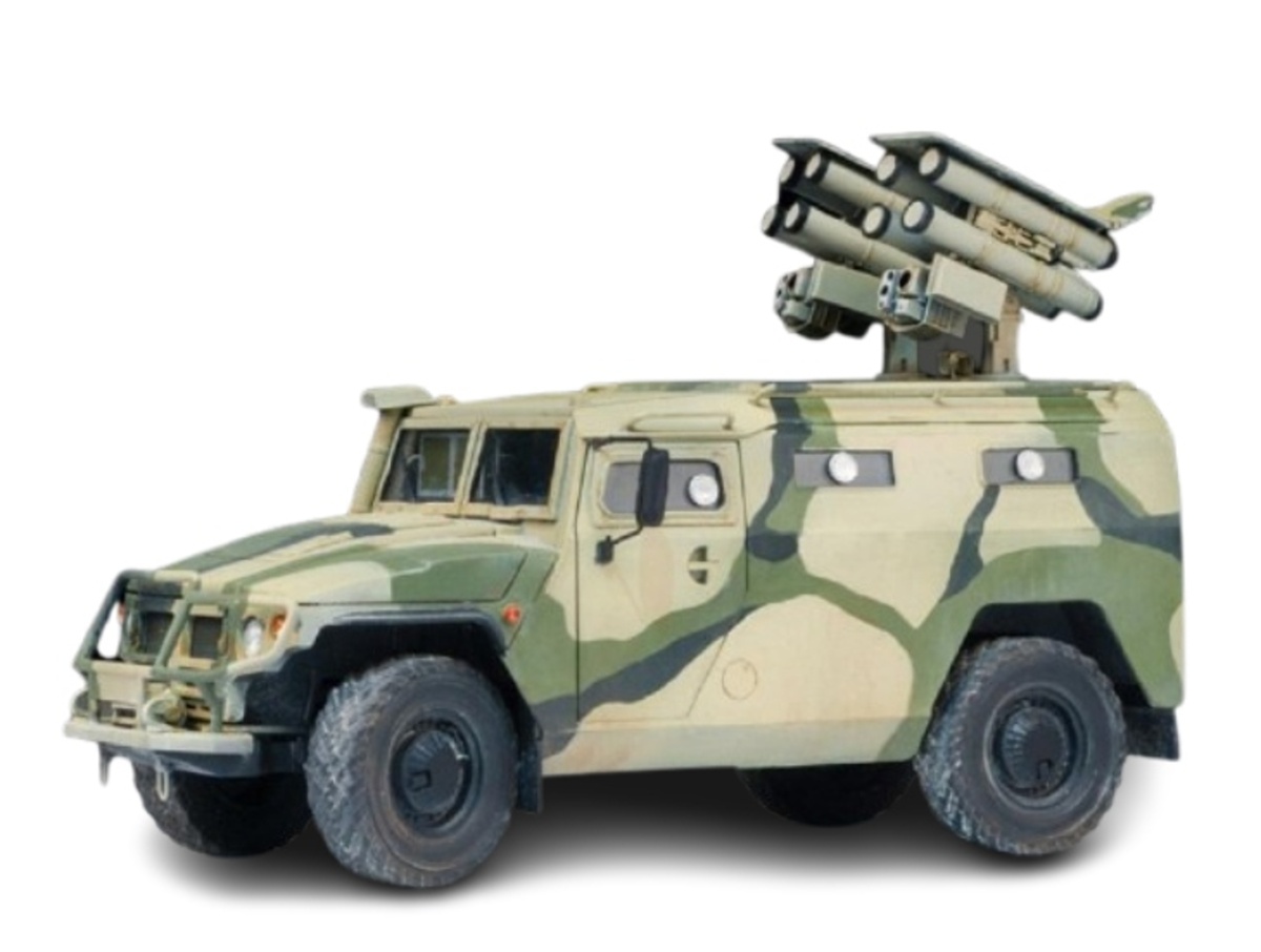 Zvezda Plastikový model protitankového systému GAZ with AT missile system "Kornet D"