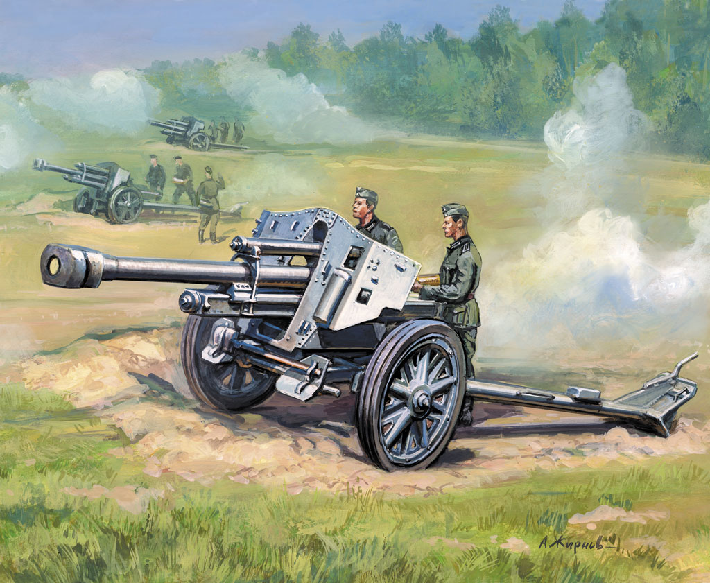 Zvezda Wargames (WWII) military - German Howitzer leFH-18