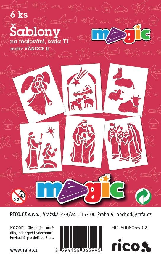 PRIMO MAGIC Papírové šablony - sada T1 - VÁNOCE II