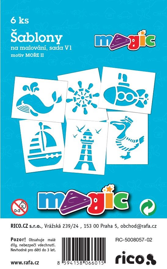 PRIMO MAGIC Papírové šablony - sada V1 - MOŘE II