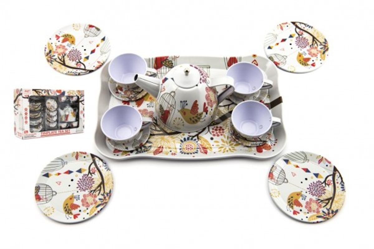 Teddies Čajová sada - nádobí plechové - 15 ks