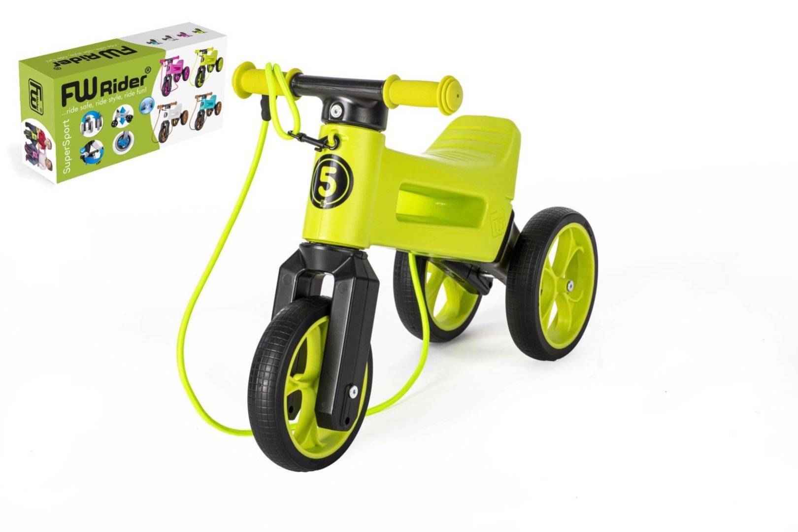 Teddies Odrážedlo FUNNY WHEELS Rider SuperSport 2v1 - zelené (v krabici)
